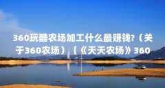 360玩酷农场加工什么最赚钱?(关于360农场)【《天天农场》360农场360版高速下