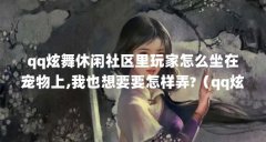 qq炫舞休闲社区里玩家怎么坐在宠物上,我也想要要怎样弄?(qq炫舞浪漫之心怎么