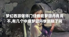 梦幻西游做师门任务吃梦回丹有用不,有几个中级梦回丹快到期了问下,(为什么