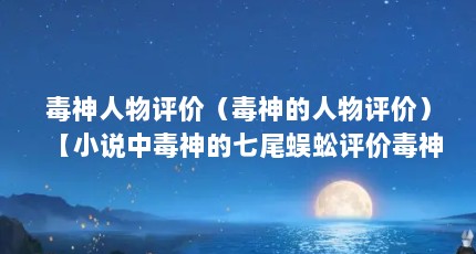 毒神人物评价（毒神的人物评价）【小说中毒神的七尾蜈蚣评价毒神的4个黑衣神秘人物解答】