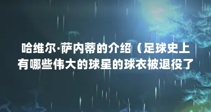 哈维尔·萨内蒂的介绍（足球史上有哪些伟大的球星的球衣被退役了）【足球史上有哪些伟大的球星的球衣被退役了】