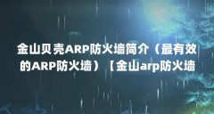 金山贝壳ARP防火墙简介（最有效的ARP防火墙）【金山arp防火墙交换机具有mac地址