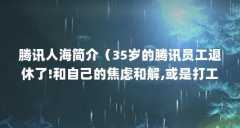 腾讯人海简介（35岁的腾讯员工退休了!和自己的焦虑和解,或是打工人的终极修