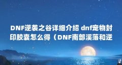 DNF逆袭之谷详细介绍 dnf宠物封印胶囊怎么得（DNF南部溪落和逆袭之谷这两个图