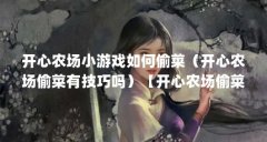 开心农场小游戏如何偷菜（开心农场偷菜有技巧吗）【开心农场偷菜有技巧吗，