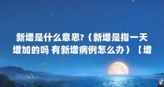 新增是什么意思?(新增是指一天增加的吗 有新增病例怎么办)【增值表编制方