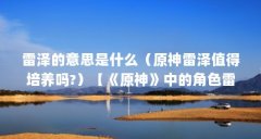 雷泽的意思是什么（原神雷泽值得培养吗?）【《原神》中的角色雷泽值得培养