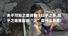 夫不可陷之盾拼音(以子之矛,陷子之盾里面的“之”是什么意思?)【什么都不