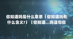 你知道吗是什么意思(你知道吗有什么含义?)【你知道…吗造句你知道吗,3点