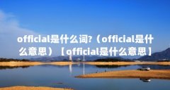 official是什么词?（official是什么意思）【official是什么意思】