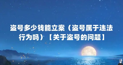 盗号多少钱能立案（盗号属于违法行为吗）【关于盗号的问题】