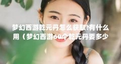 梦幻西游乾元丹怎么获取?有什么用(梦幻西游60个乾元丹要多少钱?)【《梦幻