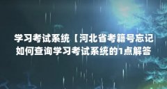 学习考试系统【河北省考籍号忘记如何查询学习考试系统的1点解答】
