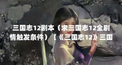 三国志12剧本（求三国志12全剧情触发条件）【《三国志12》三国志12剧情分析】