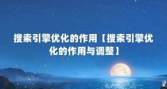 搜索引擎优化的作用【搜索引擎优化的作用与调整】