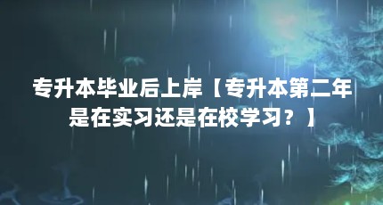 专升本毕业后上岸【专升本第二年是在实习还是在校学习？】