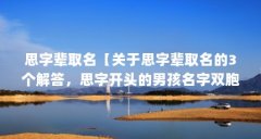 思字辈取名【关于思字辈取名的3个解答，思字开头的男孩名字双胞胎】