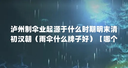 泸州制伞业起源于什么时期明末清初汉朝（雨伞什么牌子好）【哪个牌子的雨伞质量好】