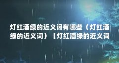 灯红酒绿的近义词有哪些（灯红酒绿的近义词）【灯红酒绿的近义词】