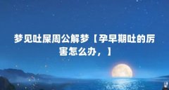 梦见吐屎周公解梦【孕早期吐的厉害怎么办,】