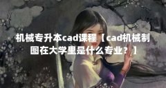 机械专升本cad课程【cad机械制图在大学里是什么专业？】