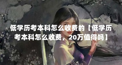 低学历考本科怎么收费的【低学历考本科怎么收费，20万值得吗】