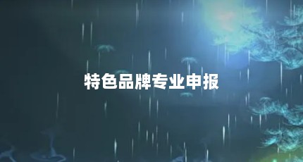 特色品牌专业申报