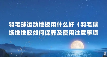 羽毛球运动地板用什么好（羽毛球场地地胶如何保养及使用注意事项有哪些?）【humei沪美牌运动地板】