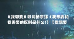 《我想要》歌词杨宗纬(我想要和我需要的区别是什么?)【我想要和我需要的