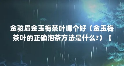 金骏眉金玉梅茶叶哪个好（金玉梅茶叶的正确泡茶方法是什么?）【金玉梅茶叶的正确泡茶方法】
