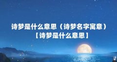 诗梦是什么意思（诗梦名字寓意）【诗梦是什么意思】