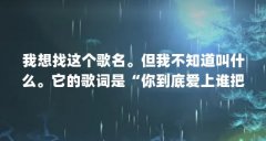 我想找这个歌名。但我不知道叫什么。它的歌词是“你到底爱上谁把爱给...(姓