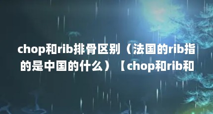 chop和rib排骨区别（法国的rib指的是中国的什么）【chop和rib和rib排骨的区别是什么意思】