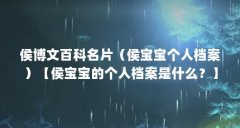 侯博文百科名片（侯宝宝个人档案）【侯宝宝的个人档案是什么？】
