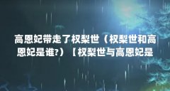 高恩妃带走了权梨世(权梨世和高恩妃是谁?)【权梨世与高恩妃是谁?】