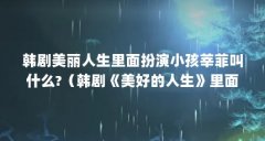 韩剧美丽人生里面扮演小孩莘菲叫什
