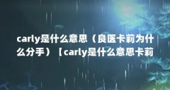 carly是什么意思（良医卡莉为什么分手）【carly是什么意思卡莉为什么分手】