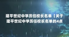 建平世纪中学历任校长名单【关于建