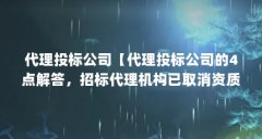 代理投标公司【代理投标公司的4点解答，招标代理机构已取消资质要求】