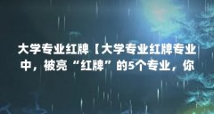 大学专业红牌【大学专业红牌专业中，被亮“红牌”的5个专业，你知道吗】