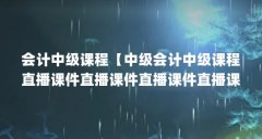 会计中级课程【中级会计中级课程直播课件直播课件直播课件直播课件】