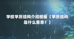 学校学历结构介绍模板【学历结构是什么意思?】