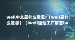 well中文是什么意思?（well是什么意思）【iwell运动工厂解答iwell运动工厂解答】