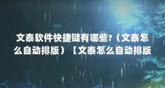 文泰软件快捷键有哪些?(文泰怎么自动排版)【文泰怎么自动排版】