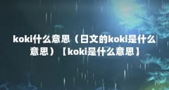 koki什么意思(日文的koki是什么意思)【koki是什么意思】
