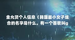 金允贤个人信息(韩国最小女子组合的名字是什么。有一个首歌叫game。)【金