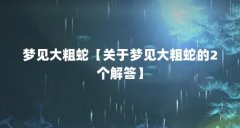 梦见大粗蛇【关于梦见大粗蛇的2个解答】