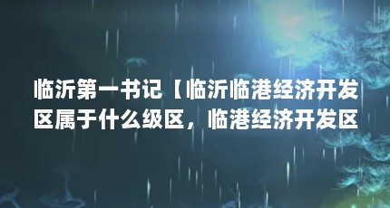 临沂第一书记【临沂临港经济开发区属于什么级区，临港经济开发区属于什么级区】