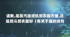 请教,是蒸汽挂烫机熨衣服方便,还是熨斗熨衣服好(有关于屈的诗句 关于屈的成