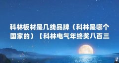 科林板材是几线品牌（科林是哪个国家的）【科林电气年终奖八百三十三元】